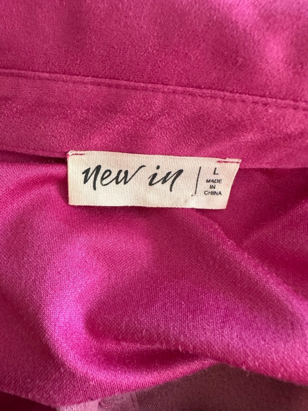 New In Fuchsia & Pink Abstract Color Block Suede Button Down - Picture 5 of 7